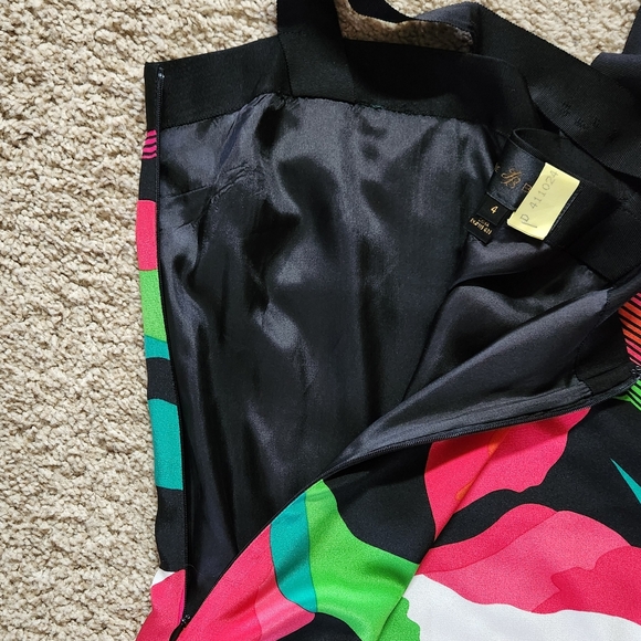 JB By Julie Brown silk sheath dress Size 4 Color pink orange green black  blue - Picture 9 of 11